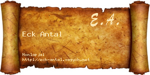Eck Antal névjegykártya